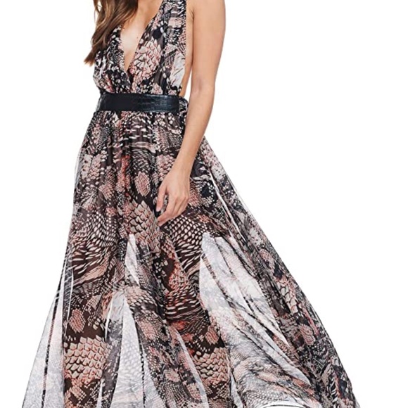 TOV Dresses & Skirts - TOV Snake Skin Halter Neck Maxi